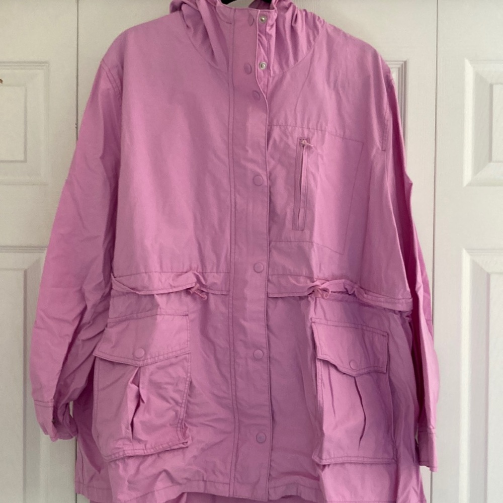 J. Crew Women's Plus Size Perfect Rain Jacket / Pink / 3X